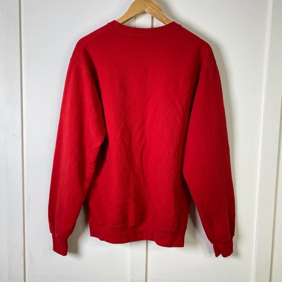 Vintage Nokia Fruit of the Loom Jumper Sweatshirt Red Medium - Picture 3 of 8